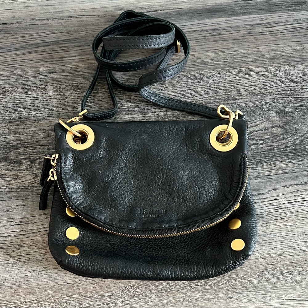 Hammitt reversible black leather crossbody.
